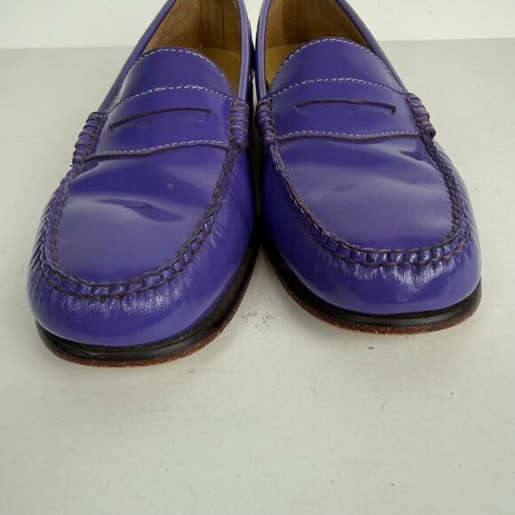 GH Bass Weejuns Whitney Purple Patent Leather Penny Loafers Sz 9 - Picture 8 of 9